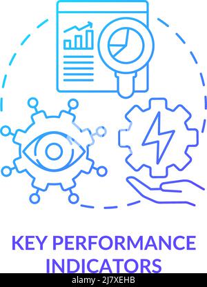 Key performance indicators blue gradient concept icon Stock Vector