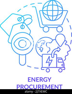 Energy procurement blue gradient concept icon Stock Vector
