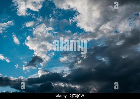 Gray clouds in the blue sky background Stock Photo