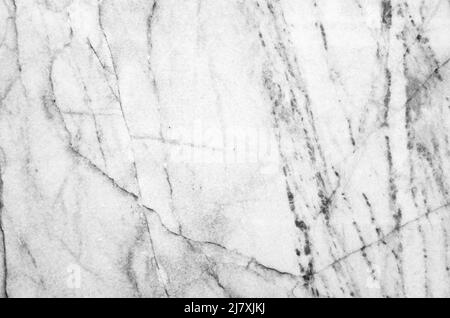 Natural white marble with pattern of gray veins, close up photo, front view. Background texture Stock Photo