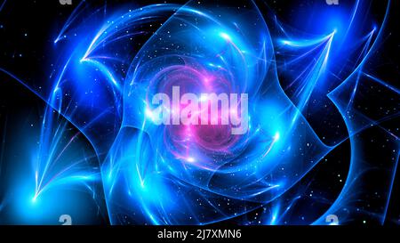 Glowing magical sphere in space, extraterrestrial life, explosion of space  technology. Computer generated abstract background Stock Photo - Alamy