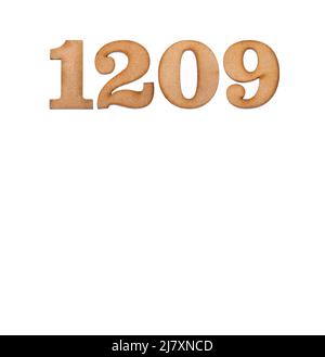number-1209-in-wood-isolated- 