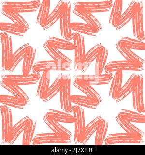Abstract seamless pattern for textile and packaging design. Grunge messy rough scratch pink pattern. Vector illustration, EPS10 easy to recolor Stock Vector