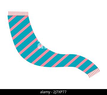 Striped scarf - modern flat design single isolated object Stock Vector