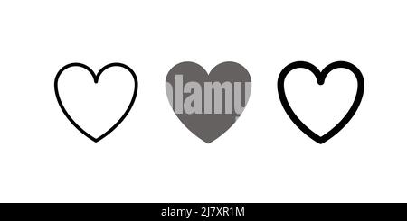 Heart icon collection. Live stream video, chat, likes, love symbol . Social media Vector illustration Stock Vector