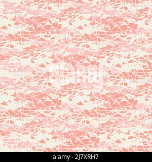 Abstract dense mosaic faux weave seamless vector texture pattern background. Pink white backdrop with diagonal woven effect. Canvas scratched textural Stock Vector