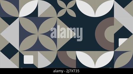 Tile decoration, vintage print with shapes vector Stock Vector