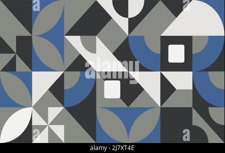 Mosaic grid or tile surface design, geometric Stock Vector