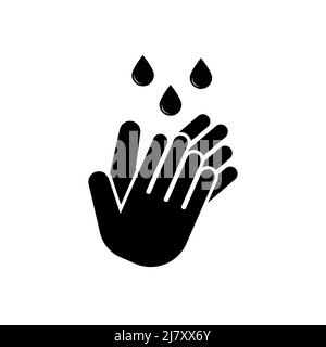 Hand wash icon in flat style, Clean hands symbol, icon for websites and print Stock Vector