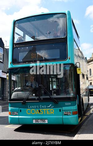 Land s End Coaster double decker bus in Penzance Cornwall UK