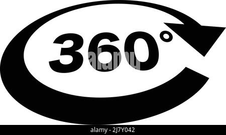 Angle 360 degrees sign icon. Full rotation. Editable vector. Stock Vector