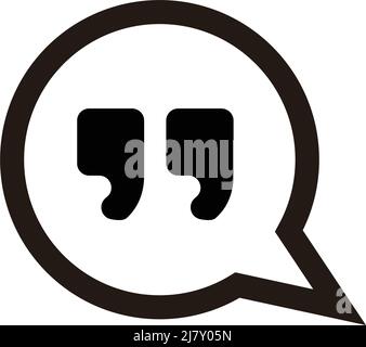 Icon set with double quotation mark and callout. Editable vector. Stock Vector