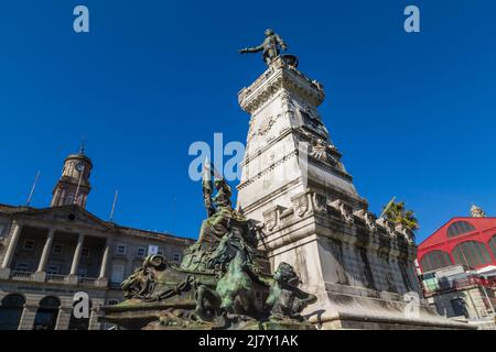 Porto, Portugal - March, 5. 2022 - Statues of the Infante Dom Henrique Garden in Porto, Portugal Stock Photo