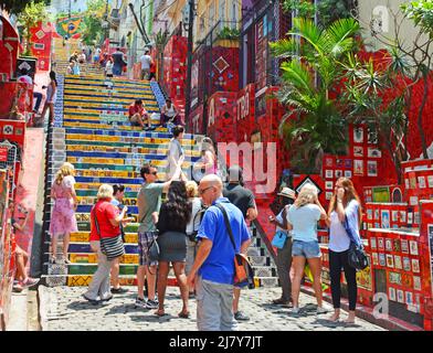 Selaron steps, Rio de Janeiro, Brazil Stock Photo