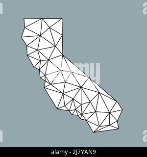 California state simple polygon map. Low poly trendy style vector map ...