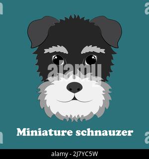 Miniature Schnauzer. Print with cute cartoon puppy Stock Vector