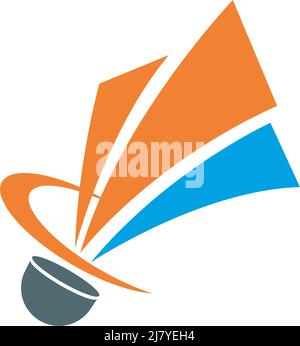 Badminton shuttlecock icon logo illustration vector Stock Vector