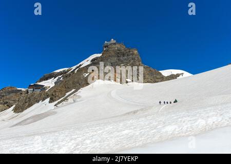 Research station Sphinx observatory on the Jungfraujoch, Grindelwald, Bernese Oberland, Switzerland Stock Photo