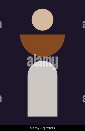 Boho abstraction. Minimalism. Contemporary art. Various forms. For templates, presentations. Stock Vector