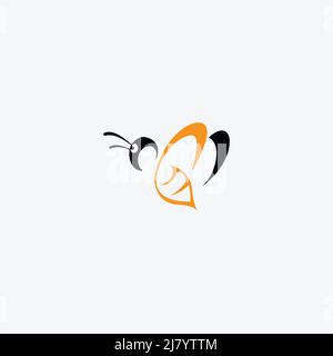Honey bee logo insect design template Stock Vector