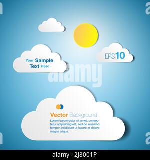 Cloud shape paper cutout design with your content Stock Vector