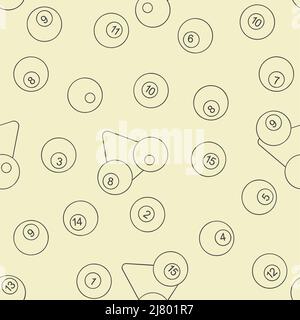 Billiards balls seamless pattern pool or snooker balls Stock Vector
