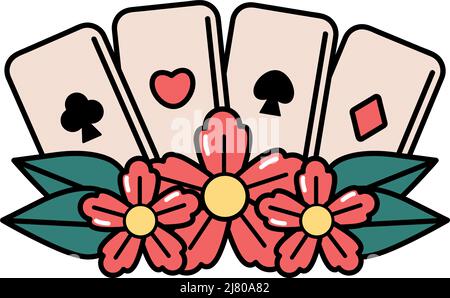 Four Aces Poker Card Tattoo Vector Stock Vector (Royalty Free) 2274522569 |  Shutterstock