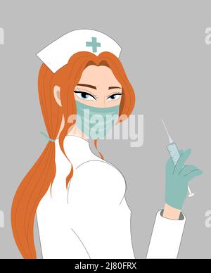 hand holding medical syringe healthcare vector illustration Stock ...