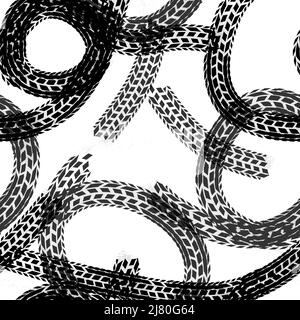 Round black traces of tire tracks, seamless pattern Stock Vector