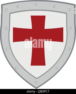 Vector illustration of a medieval warrior or knight shield Stock Vector