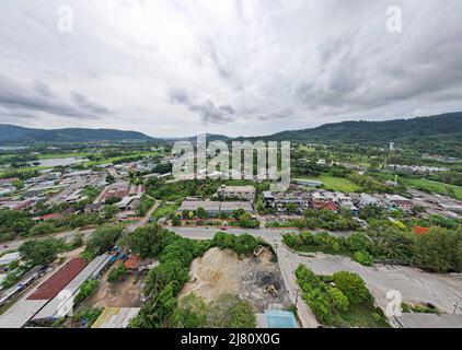 Aerial view of Kathu district Phuket Thailand from Drone camera High ...