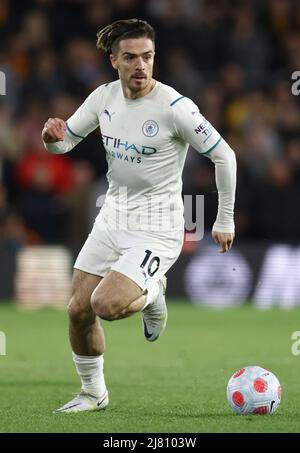 Wolverhampton, England, 11th May 2022.  Jack Grealish of Manchester City during the Premier League match at Molineux, Wolverhampton. Picture credit should read: Darren Staples / Sportimage Stock Photo