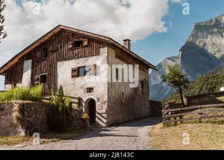 Maienfeld Switzerland. 9. July 2018 'Heidi house' in Heidiland, a popular tourist attraction in Maienfeld, canton Graubunden (Switzerland) Stock Photo