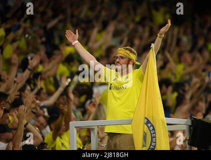 Nashville SC, May 11, 2022: May 11, 2022: Nashville SC fans gets the crowd going during overtime period of an MLS game between Atlanta United and Nashville SC at Geodis Park in Nashville TN Steve Roberts/CSM Stock Photo