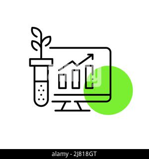 Smart farming analysis and artificial intelligence technologies. Pixel perfect, editable stroke icons Stock Vector
