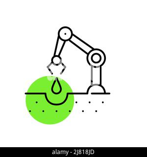 Artificial intelligence and robotics in smart farming. Pixel perfect, editable stroke icons Stock Vector