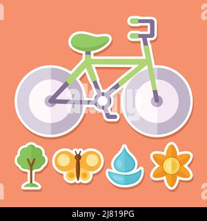 five recycle ecology set icons Stock Vector