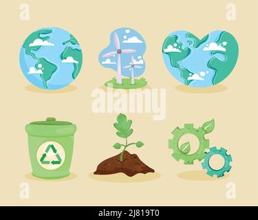set of six save the planet icons Stock Vector Image & Art - Alamy