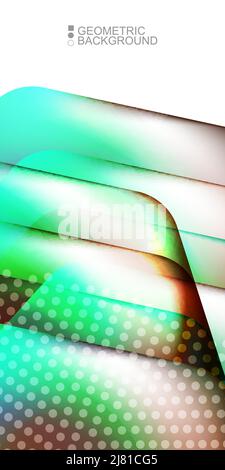 Geometric abstract background template with fluid waves in blurred colors Stock Vector