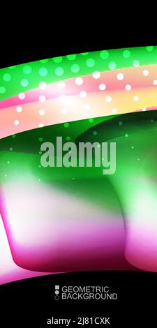 Geometric abstract background template with fluid waves in blurred colors Stock Vector