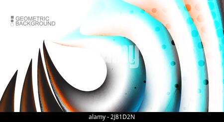 Geometric abstract background template with fluid waves in blurred colors Stock Vector