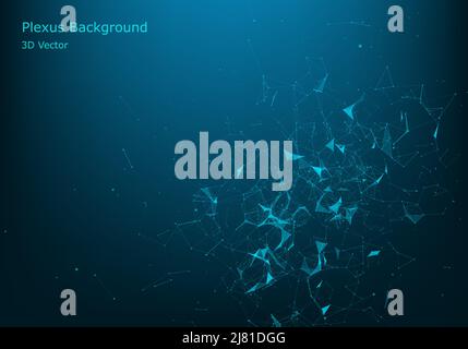 Technology background with plexus effect. Big data concept. Binary ...