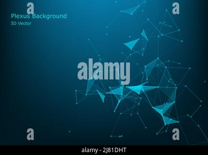 Big data visualization . Abstract vector polygonal background . Molecular bond Broken lights . Triangle Plexus elements . Science, technology concept Stock Vector