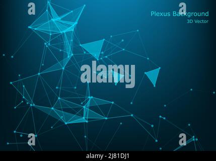 Technology background with plexus effect. Big data concept. Binary ...