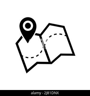 Map pointer icon vector EPS 10, abstract sign flat design with world ...