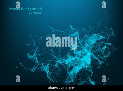 Abstract polygonal space low poly dark background with connecting dots and lines. Connection structure. Stock Vector
