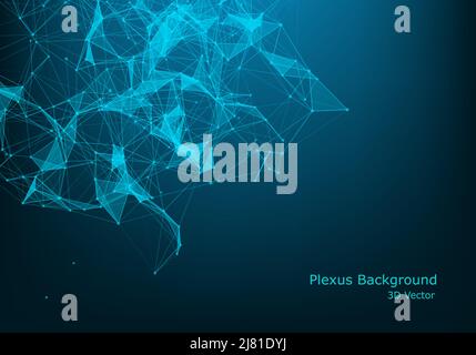 Abstract polygonal space low poly dark background with connecting dots and lines. Connection structure. Stock Vector