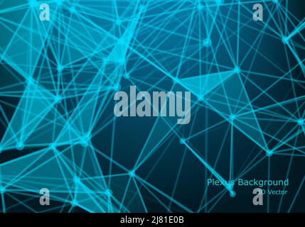 Abstract polygonal background, geometrical backdrop with connecting dots, lines, triangles for global web, connection, science, futuristic concept. Stock Vector