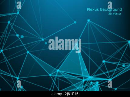 Geometric graphic background molecule and communication. Connected lines with dots. Minimalism chaotic illustration background. Concept of the science Stock Vector