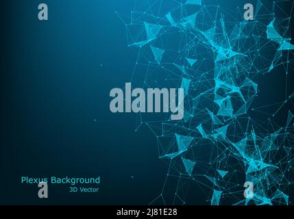 Abstract polygonal space low poly dark background with connecting dots and lines. Connection structure. Stock Vector